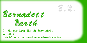 bernadett marth business card